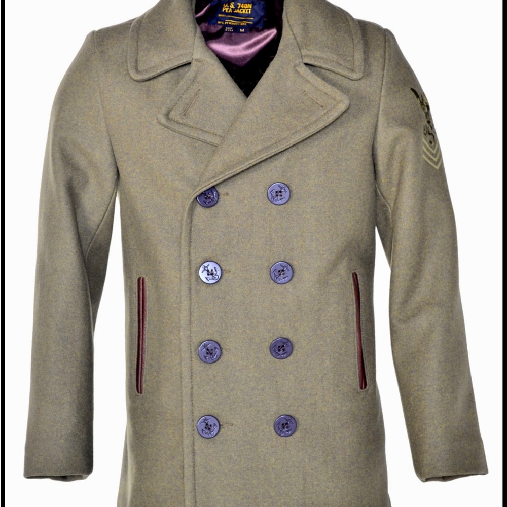 Schott Olive Military Peacoat